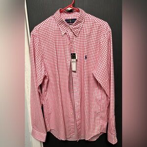 Ralph Lauren slim fit Men's Pink and White Plaid Shirt